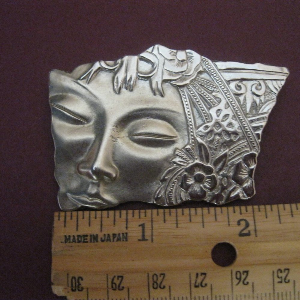 "J J JONETTE" "ORIENTAL WOMAN FACE BROOCH" VERY BEAUTIFUL & MAY BE THE LAST ONE